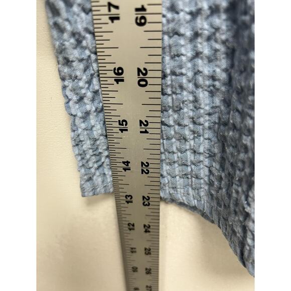 Woolrich Womens Shirt Gauzy Waffle 3/4 Sleeve Lightweight Blend Blue,XS A001413 - Picture 5 of 8